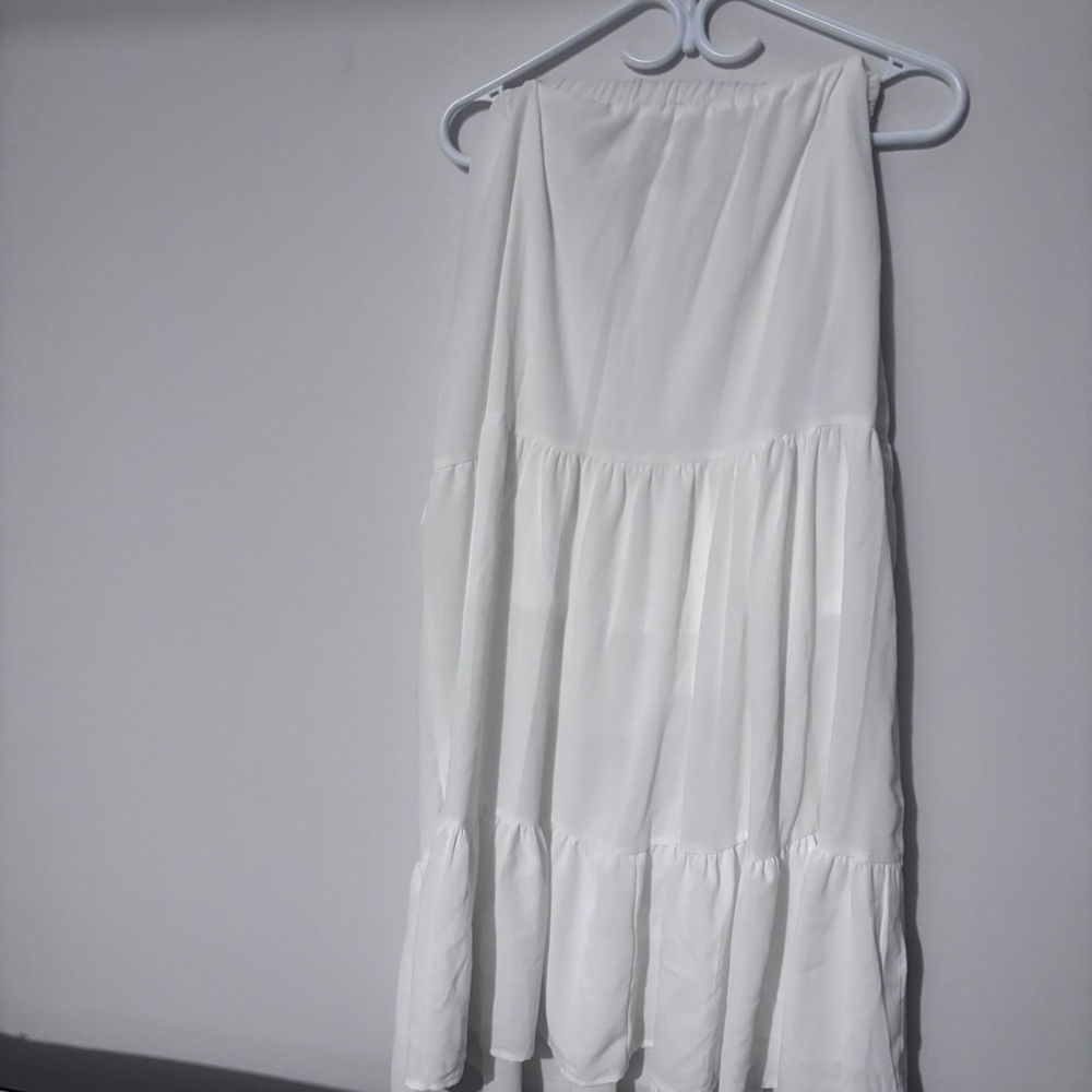 Cider White Maxi Skirt Tiered Flowy Boho Style  Gingham Coquette Skirt NWT